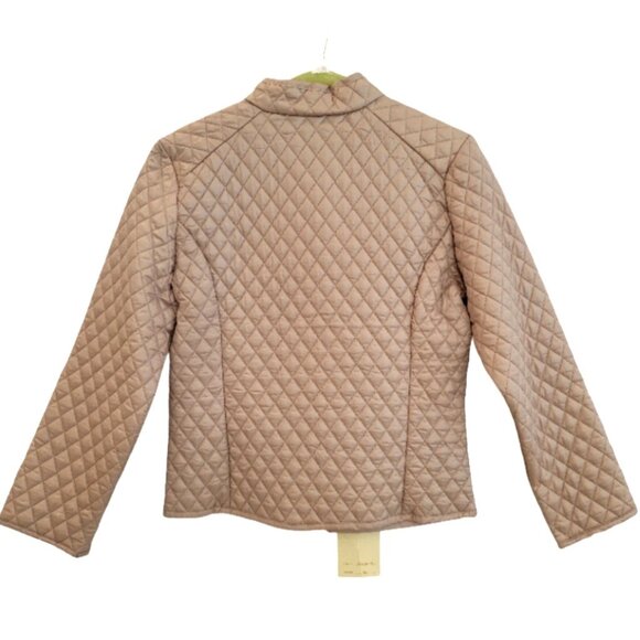 Jade & Ivory Quilted Lightweight Jacket | Nude Blush Snap Front Coat- NWT! - Picture 2 of 11